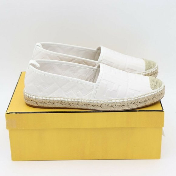 HostPick!🥳 New Fendi FF Logo Leather Flat Espadrilles - Picture 5 of 8